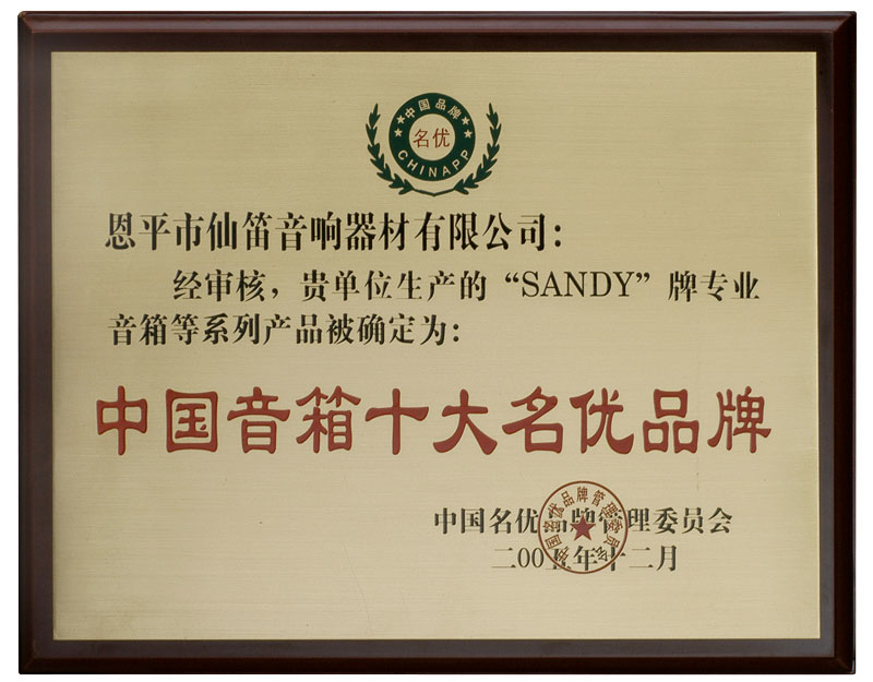 十大名优品牌